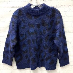 Alpaca & Wool Blend Dark Blue & Black Size Small